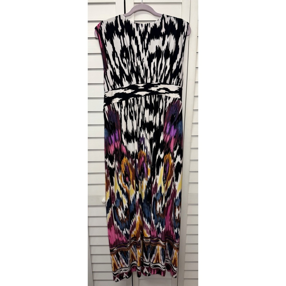 Chico's Multicolor Sleeveless Ruched Pullover Stretch Maxi Dress Women's Size XL - Picture 8 of 8